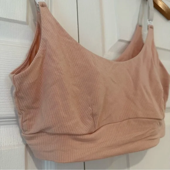Women's Pink Ribbed Bralette - Picture 2 of 10